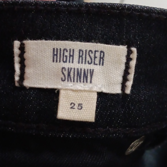 Womens Madewell 25 high riser skinny black wash heans - Picture 4 of 7